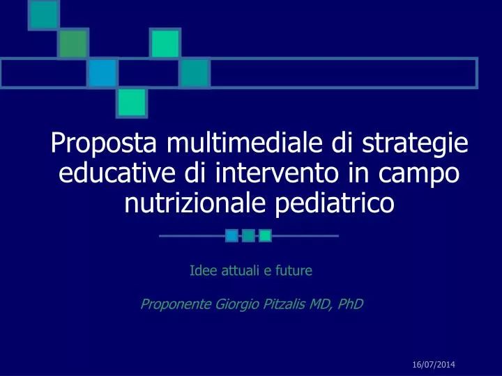 proposta multimediale di strategie educative di intervento in campo nutrizionale pediatrico