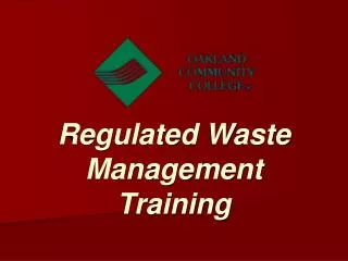 Regulated Waste Management Training