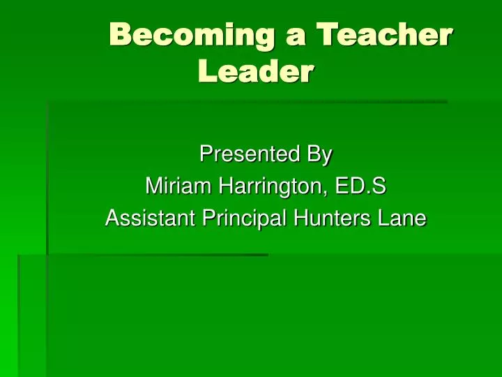becoming a teacher leader