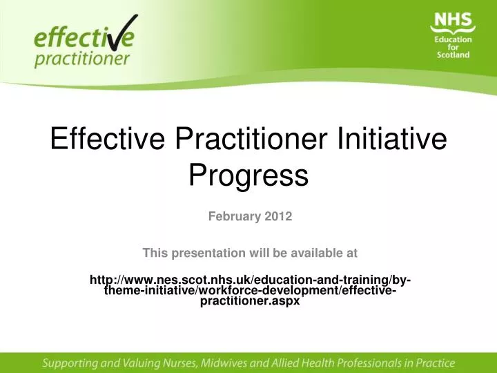 effective practitioner initiative progress