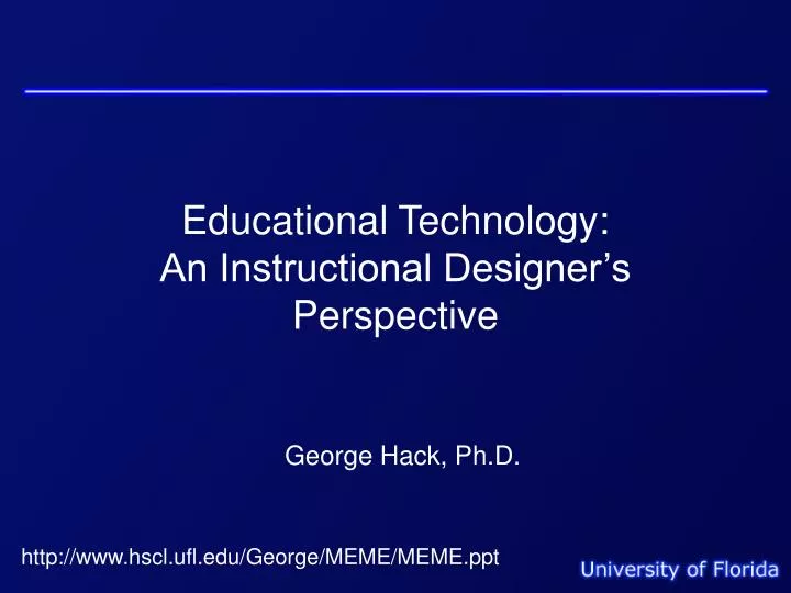 educational technology an instructional designer s perspective