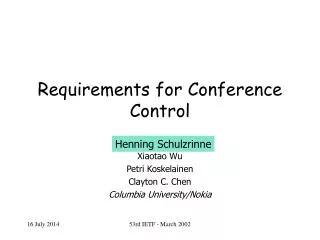 Requirements for Conference Control