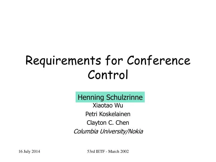 requirements for conference control