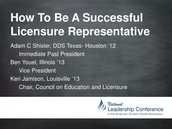 how to be a successful licensure representative