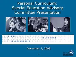Personal Curriculum: Special Education Advisory Committee Presentation