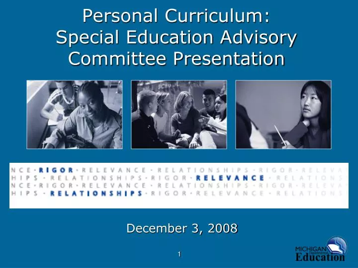 personal curriculum special education advisory committee presentation