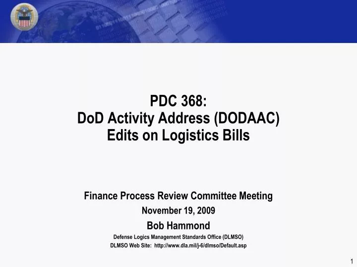 pdc 368 dod activity address dodaac edits on logistics bills