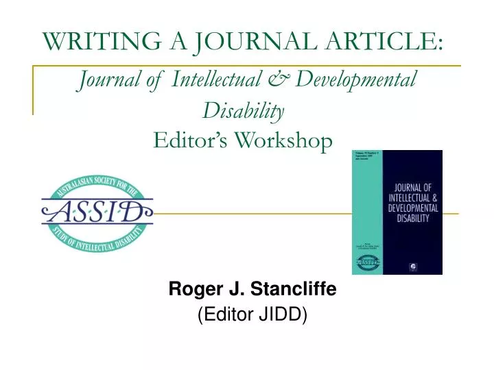 writing a journal article journal of intellectual developmental disability editor s workshop