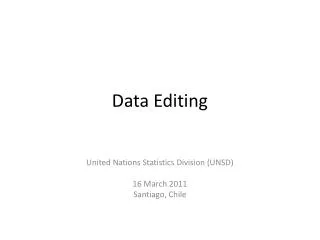 Data Editing