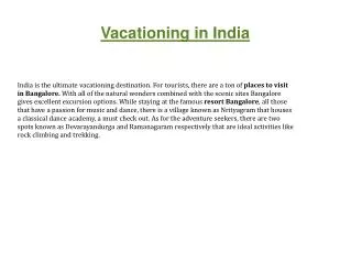 Vacation In India