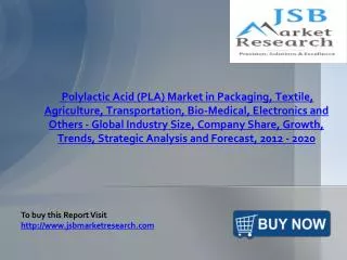 JSB Market Research : Polylactic Acid (PLA) Market