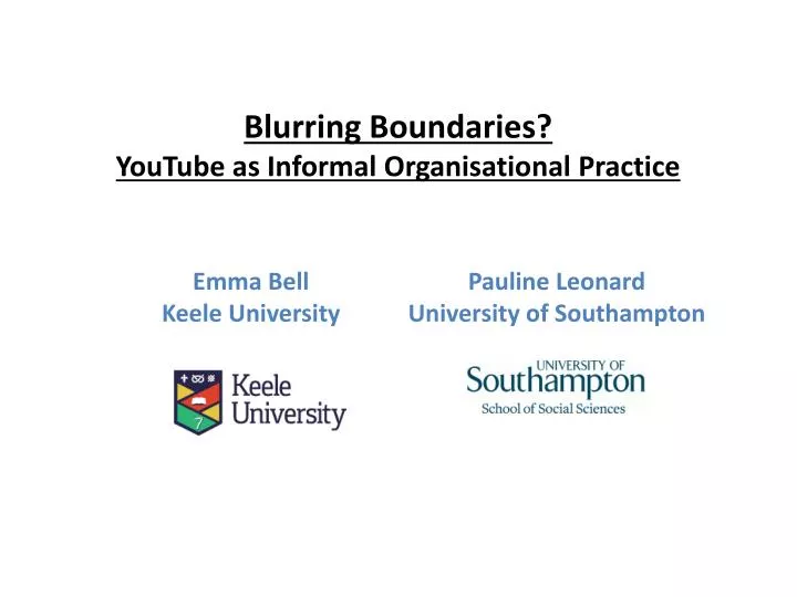 blurring boundaries youtube as informal organisational practice