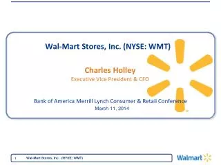 Wal-Mart Stores, Inc. (NYSE: WMT)
