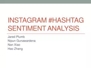 Instagram #Hashtag Sentiment Analysis