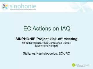 EC Actions on IAQ
