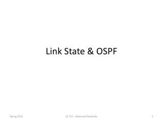 Link State &amp; OSPF