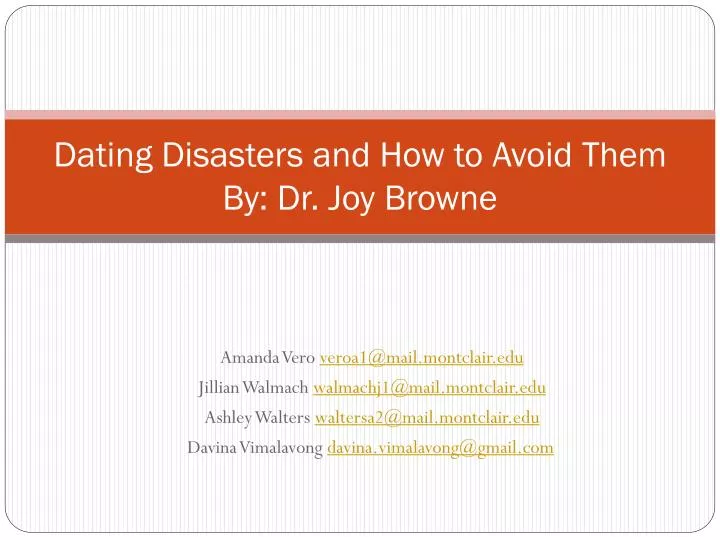 dating disasters and how to avoid them by dr joy browne