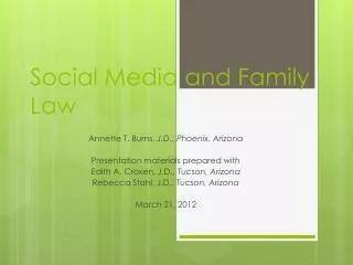 Social Media and Family Law