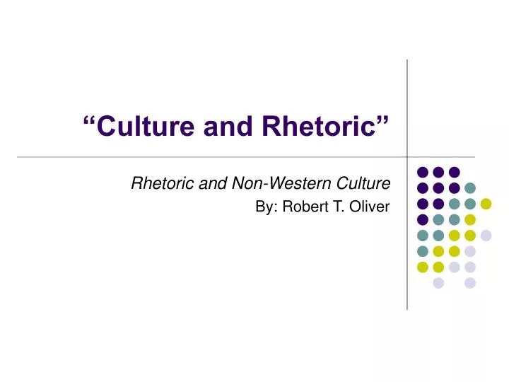culture and rhetoric