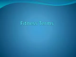 Fitness Terms