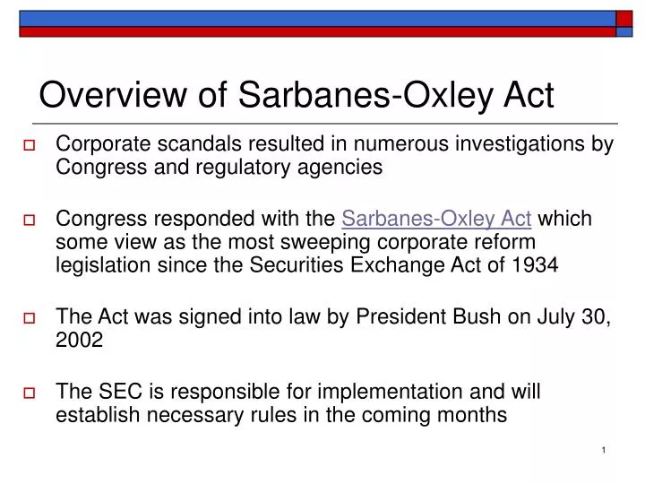 overview of sarbanes oxley act