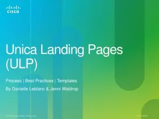 Unica Landing Pages ( ULP )