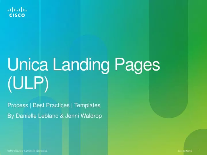unica landing pages ulp