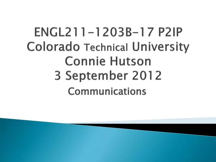 e ngl211 1203b 17 p2ip colorado technical university connie hutson 3 september 2012