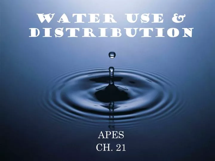 water use distribution