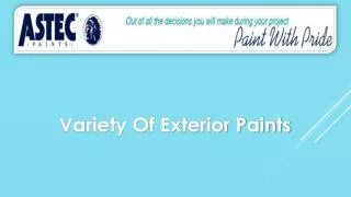 Variety Of Exterior Paints