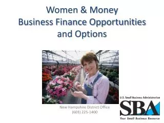 Women &amp; Money Business Finance Opportunities and Options