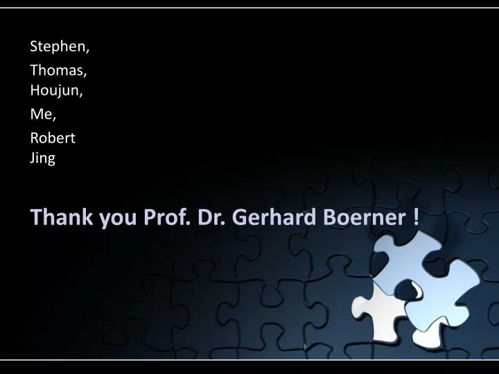 thank you prof dr gerhard boerner