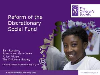 Reform of the Discretionary Social Fund