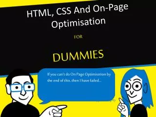 HTML, CSS And On-Page Optimisation