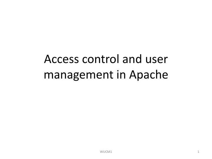 access control and user management in apache