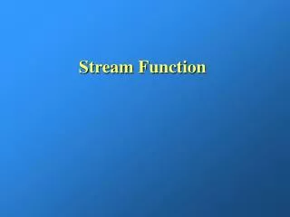 Stream Function