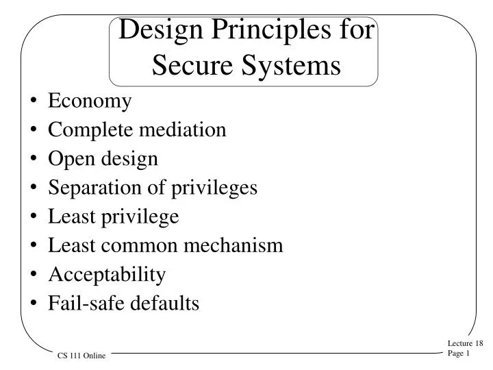 design principles for secure systems