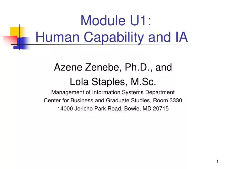 module u1 human capability and ia