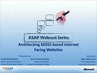 Architecting MOSS based Internet Facing Websites
