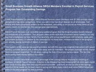 Small Business Growth Alliance SBGA Members Enrolled