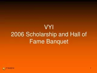 VYI 2006 Scholarship and Hall of Fame Banquet