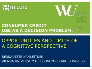 Bernadette Kamleitner Vienna University of Economics and Business