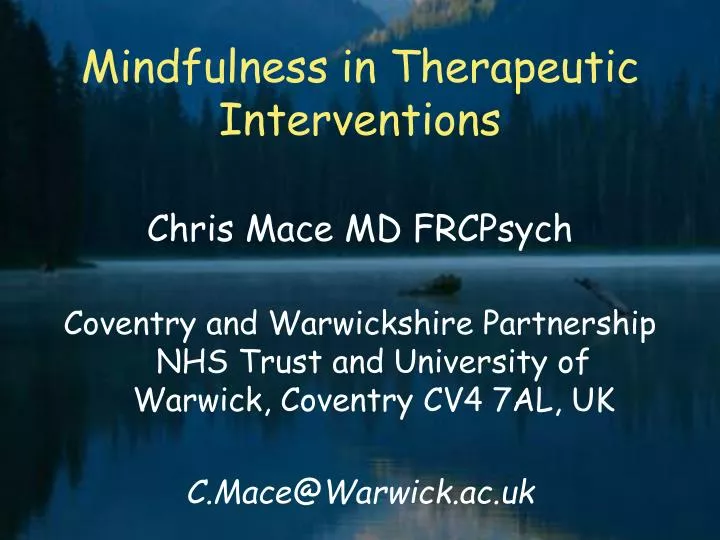 mindfulness in therapeutic interventions