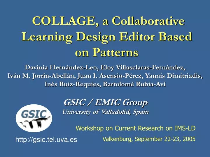 collage a collaborative learning design editor based on patterns