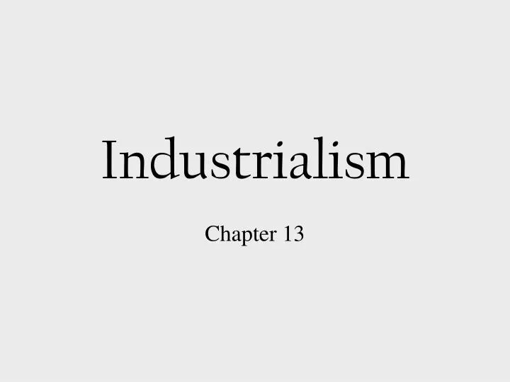 industrialism