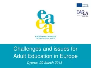 Challenges and issues for Adult Education in Europe
