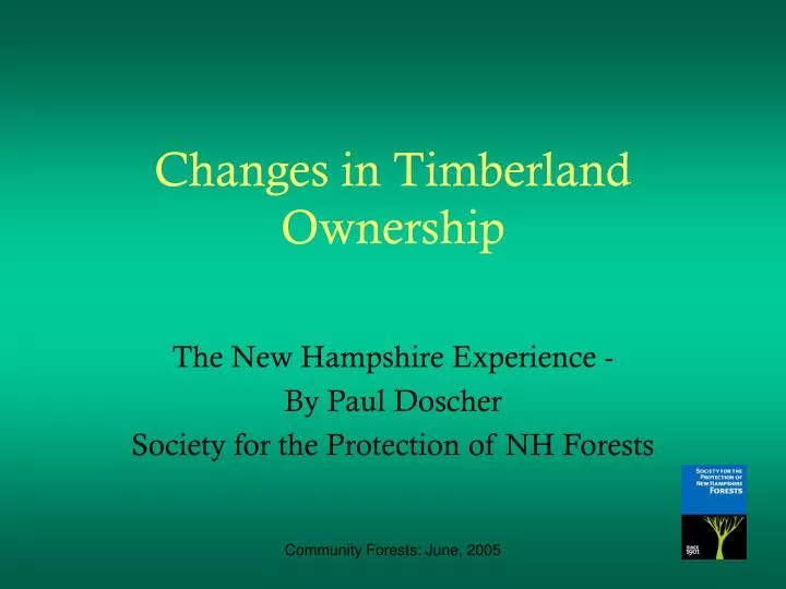 changes in timberland ownership