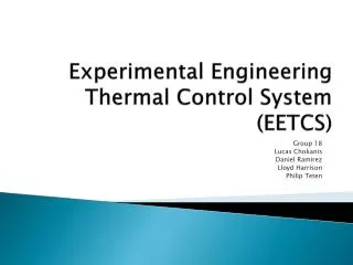 Experimental Engineering Thermal Control System (EETCS)