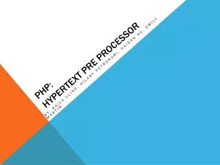 PHP: hypertext Pre Processor