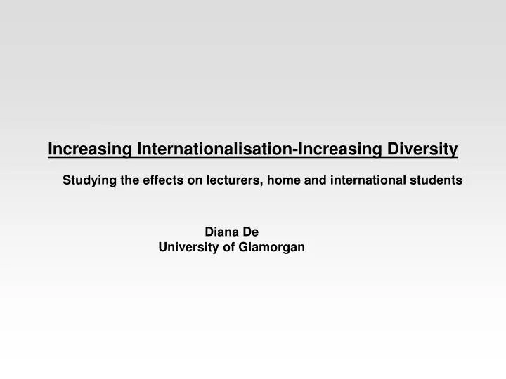 increasing internationalisation increasing diversity